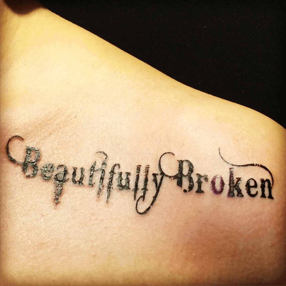 Beautifully Broken Wrist Tattoo