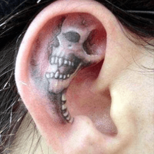 #skull #ear #blackandwhite 