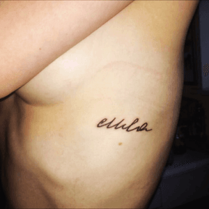 29th July 2016 - this is my first tattoo. I made sure I chose something sentimental so that I wouldn't think twice. This tattoo spells 'сила', which translates to 'strength'. It is in my best friend's writing, so that she is always a part of me, next to my heart. She travels a lot between Russia and Paris as she is a model, so this is a reminder of our friendship no matter how far apart we are.