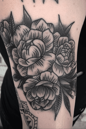 Blackwork Floral piece done in Feb 2018 