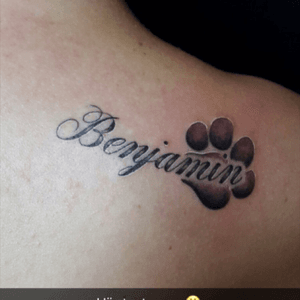 This is my tattoo for my lovely dog Benjamin #dog #firsttatoo #benjamin #mybfhasthesame