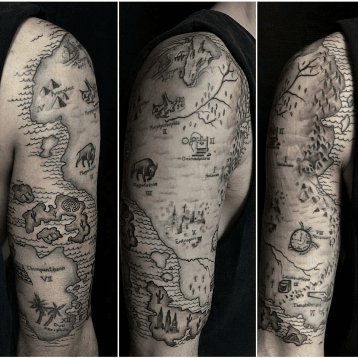 treasure map tattoos
