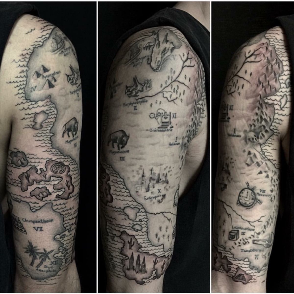 treasure map tattoo