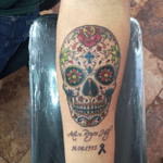 #skull #skulltattoo #skullcandy #adorned #inklife #inked #tattoo #tattoolife #tattooartist #meaningful #forearmtattoo #colortattoo 