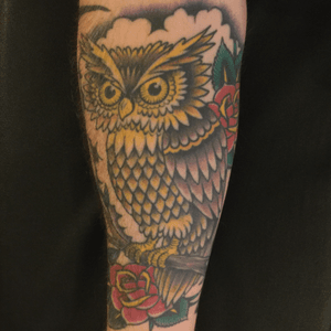 Owl by Oliver Peck @ Elm Street Tattoo #oliverpeck #oliverpecker