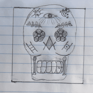 Design idea I have for my next tattoo. #sugarskull design with #masonic symbols. Empty spaces woukd have some kind of #filagree I'd love to hear your thoughts. 