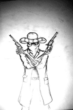 Skeleton with guns sketch