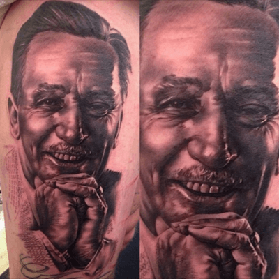 Walt disney portrait #portrait #blackandgrey #inkjecta #tattoodo #wearesorrymom #killerinktattoo 