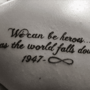 "We can be heroes as the world falls down" #davidbowie tribute by Bo at Deep N Ink in Winchester, VA