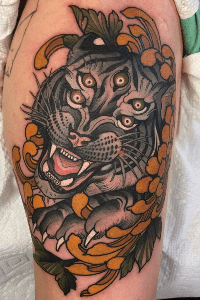 Tiger and crysanthemum combo done on the bowery! Thanks again