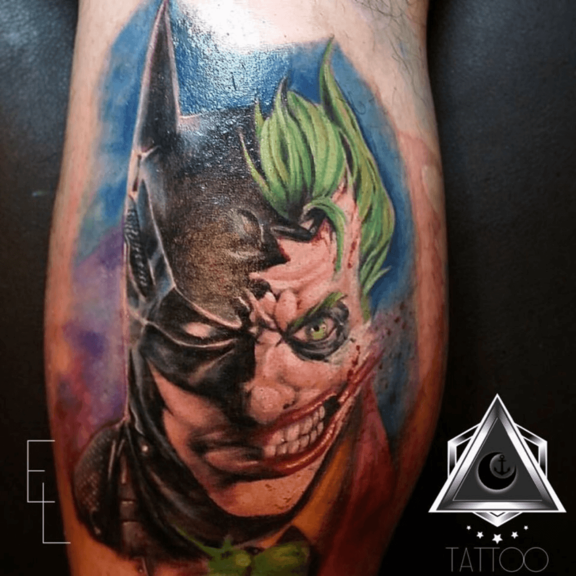 Tattoo uploaded by Edgar Luna Tattoo • Batman/Joker #tattoo ...