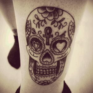 Sugar skull tattoo 💀#sugsrskull #tattoo #tattoos #girlswithtattoos #inkedgirl #inkedchick #inkedforlife