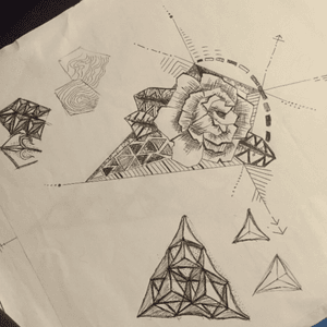 #tattoosketch book old #designs #sketches #tattoodesign #illustration #rose #geo #geometric 