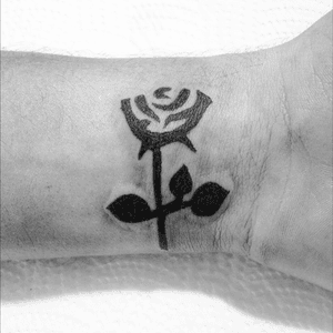 Solid black rose #wrist #wristtattoo #rosetattoo #blackwork #portfolio #blackrose by love inc. tattoos . #loveinc 