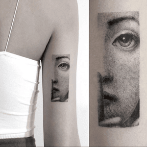 Delicate blackwork portrait tattoo by Sanghyuk Ko #portrait #graphic #portraittattoo #awesome #blackwork #sanghyukko