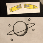 Getting my first two tattoos tomorrow!!!!!!!! #excited #firsttattoos #crayon #space 