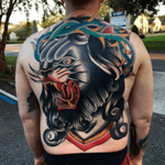 #fullback #tradional #blackpanther #panther #color #JoshDavis #joshdavistattoos @joshdavistattoos @joshdavis 