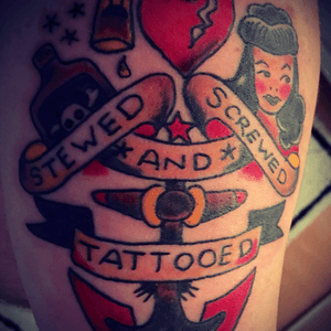 Sailor Jerry piece by Paris at All or Nothing Tattoo and Peircing, Witham Essex... One more for the sleve...