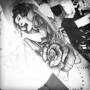 My beautiful snow white tattoo done by Mike Leray. #SnowWhitetattoo #disneyprincess #disney 