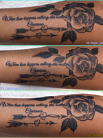 #purple_inkxx #blackandgrey #tattooartist #script #rose #lettering 