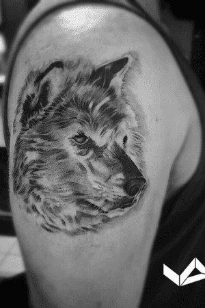 Wolf tattoo. #wolf #wolves #blackandgrey 