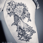 Whales and mandala tattoo by MiL Et Une #miletune #dotwork #mandala #whaletattoo #oceantattoo #sacredgeometry #hippie #australia #adelaide #blackwork 