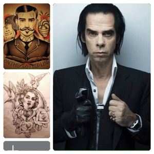 Traditional Nick Cave portrait tattoo ideas #megandreamtattoo 