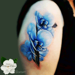 Did a beautiful job on the blue and white. Blends so well #blue #blueflowers #flowers 