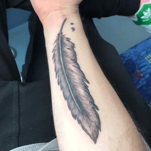 Start of my Feather Tattoo #Feather #FeatherTattoo #InkAngelTattooStudio 