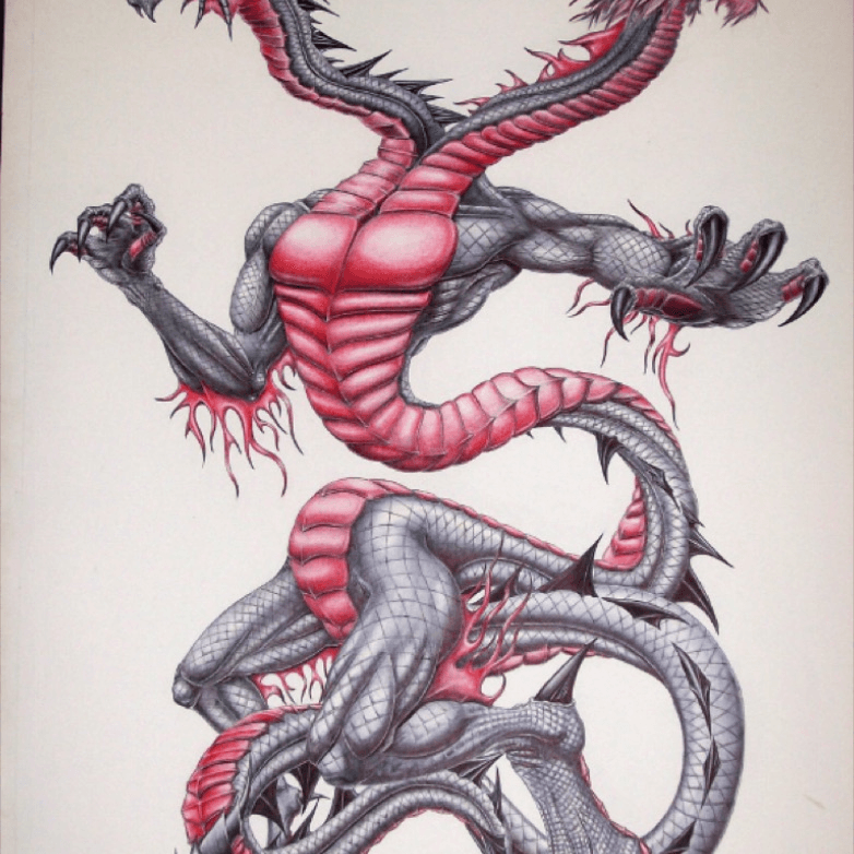 two headed dragon tattoo