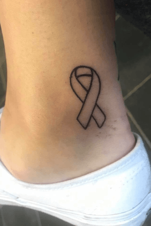 Cancer Ribbon ❤️ #cancerribbon #cancertattoo #fuckcancer Done By Tom at C16 in Hatfield,Hertfordshire, UK
