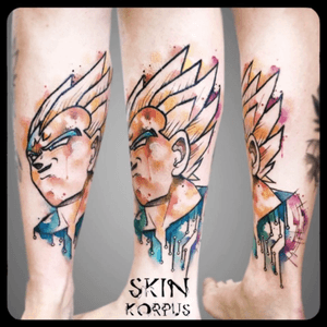 #watercolor #watercolortattoo #watercolortattoos #watercolour #dragonball #vegeta made  @ #absolutink by #watercolortattooartist #watercolorartist #skinkorpus 