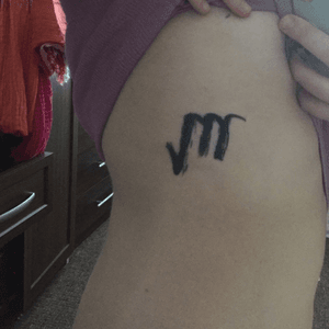 Scorpion sign tattoo, no outline just straight in with shading to make it look like it has been done with a paint brush! #ribtattoo #scorpion 