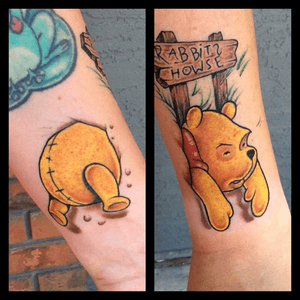 Peek-a-Pooh #tattoo #winniethepooh #tatoooftheday #tattooartist #kelownatattoo #ink #inked #bear 