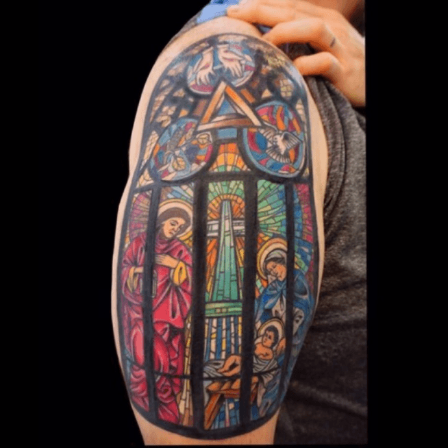 80 Stained Glass Tattoo Designs For Men  A Window To Ink Ideas