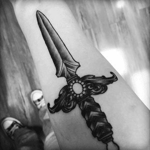 My sword piece by Susie (unfinished) at Pittsburgh Tattoo Company