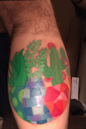 Got my wifes painting on my calf 