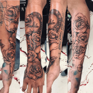 #tattoo #rose #clock #lovemyjob 