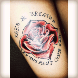 I drew this tattoo out myself. #alltimelow #redrose #band #lyrics 