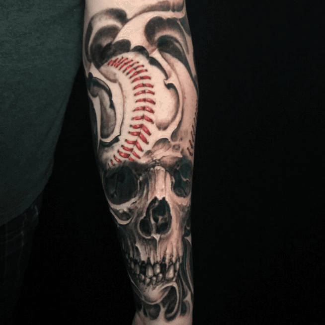 Tattoo uploaded by Jeremiah Barba  Baseball Skull piece Custom tattoo by  Jeremiah Barba  Tattoodo