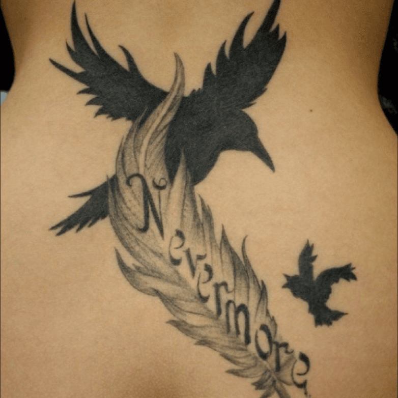 Raven Tattoo Print Tattoo Design Edgar Allen Poe Nevermore  Etsy Singapore