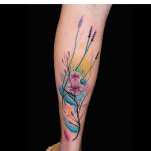 Watercolor Tattoo #flowerstattoo #watercolor #Intenzetattooink 