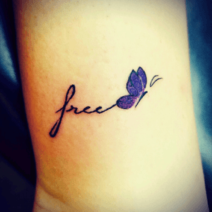 Memorial tattoo #flyhighbutterfly #shesfree #fuckcancer 