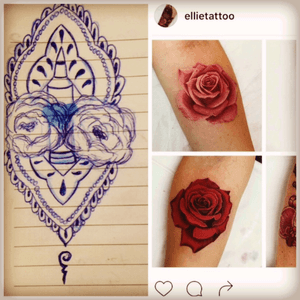 Idee voor mijn nieuwe tattoo but i cant draw roses.. #magandreamtattoo #myowndesign 