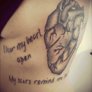 Tattoo on ribs with Papa Roach lyrics. Drawn by myself.