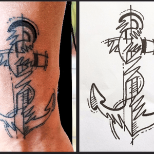 Gestern selbst gestochenes Sketch Tattoo am Handgelenk.#Anker #Sketch #Black #Lines #Tattoo #Moko #Tattoostudio #Merzig