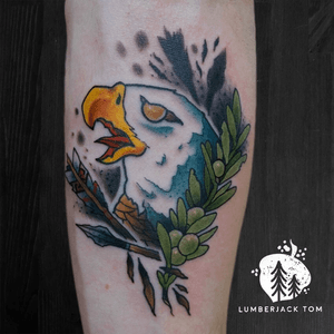 Eagle and olive branch on the forearm 