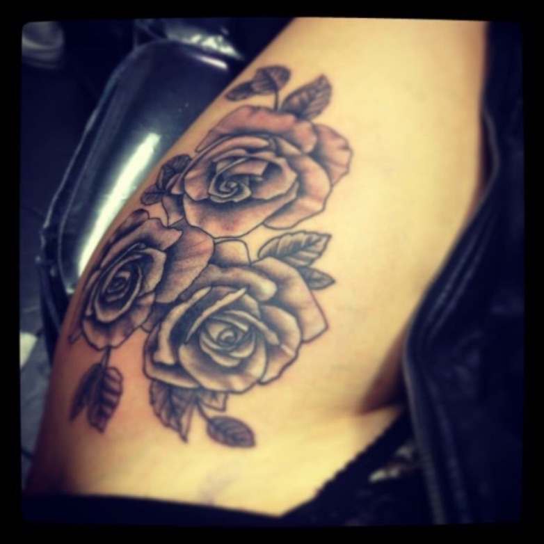 Rose Cluster I Pastime Tattoo I Traditional Tattoos l Near Oakland CA