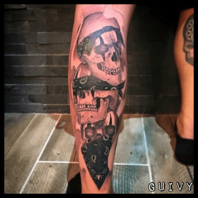 Skull with bandana Tattoo by MrTaboo on DeviantArt