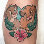 Nala and Simba heart cameo design tattoo #Disney #Lion #LionKing #heart 